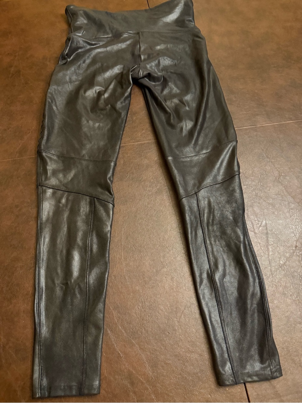 SPANX Black Faux Leather Leggings